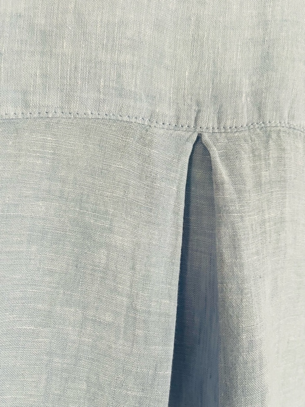 Tahari Oversized Light Blue 100% Linen Cap Sleeve Tunic Shirt - Picture 5 of 8
